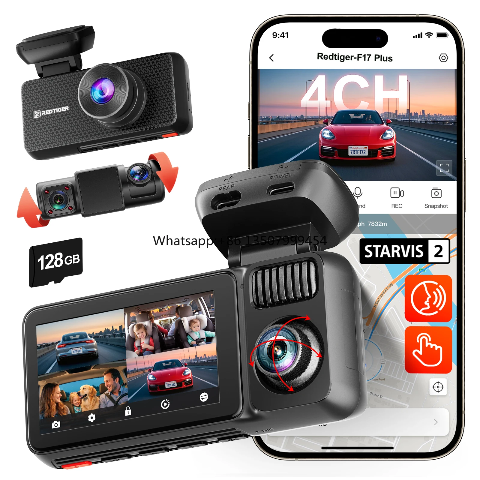 Dash Cam With Parking Monitor - Distributor F17 Plus Mini Touch Screen