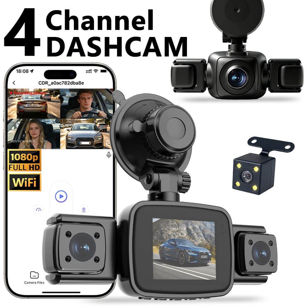 Dash Cam Night Vision Infrared - 4Channel Dash Cam WiFi APP Control