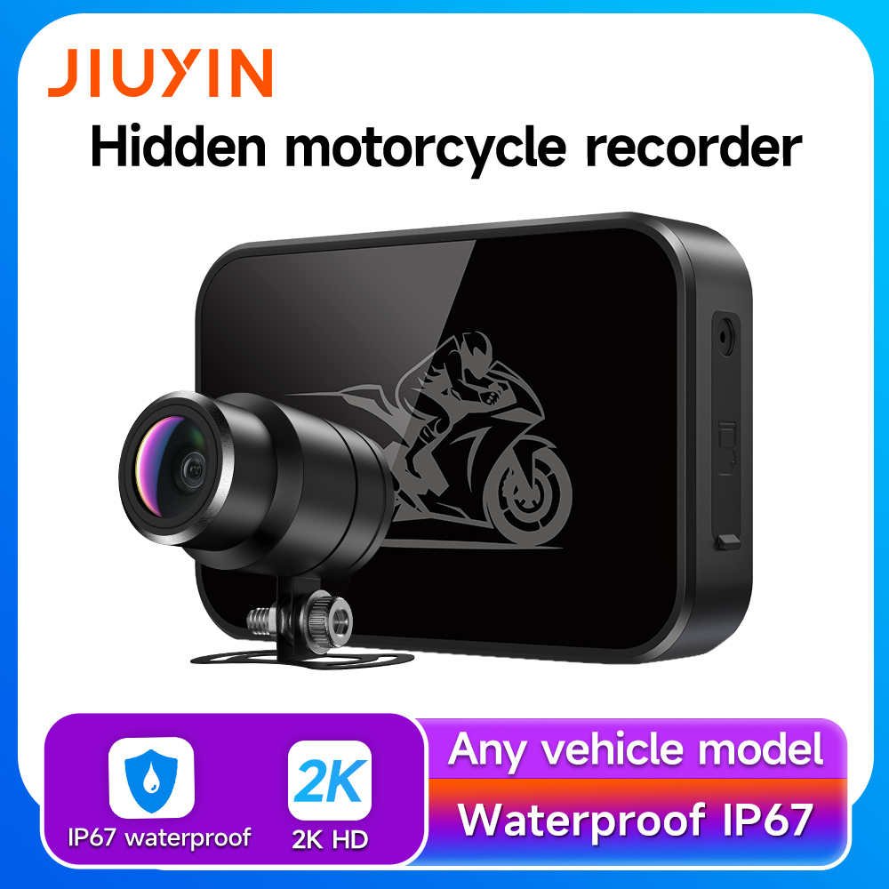 Dash Cam 2K Dual Lens - JIUYIN Motorcycle Single DVR 2K Action