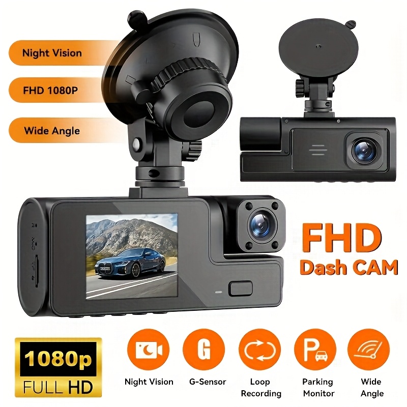 Dash Cam 3 Channel 1080P - Dual-Channel Dashcam High-Definition 1080P Front &