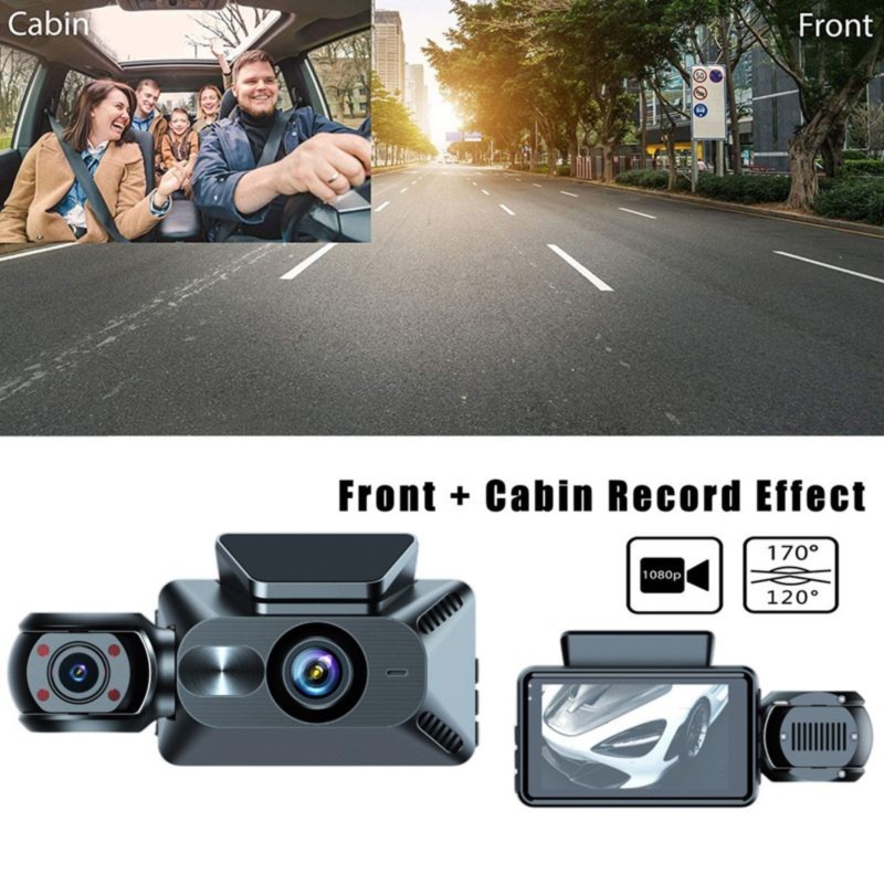 Dash Cam 3 Channel 1080P - Super Sale 1080P Car Dash Cam