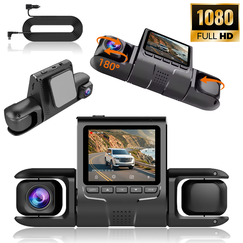 Dash Cam Night Vision Infrared - Dual Channel Built-In Dash Cam Front