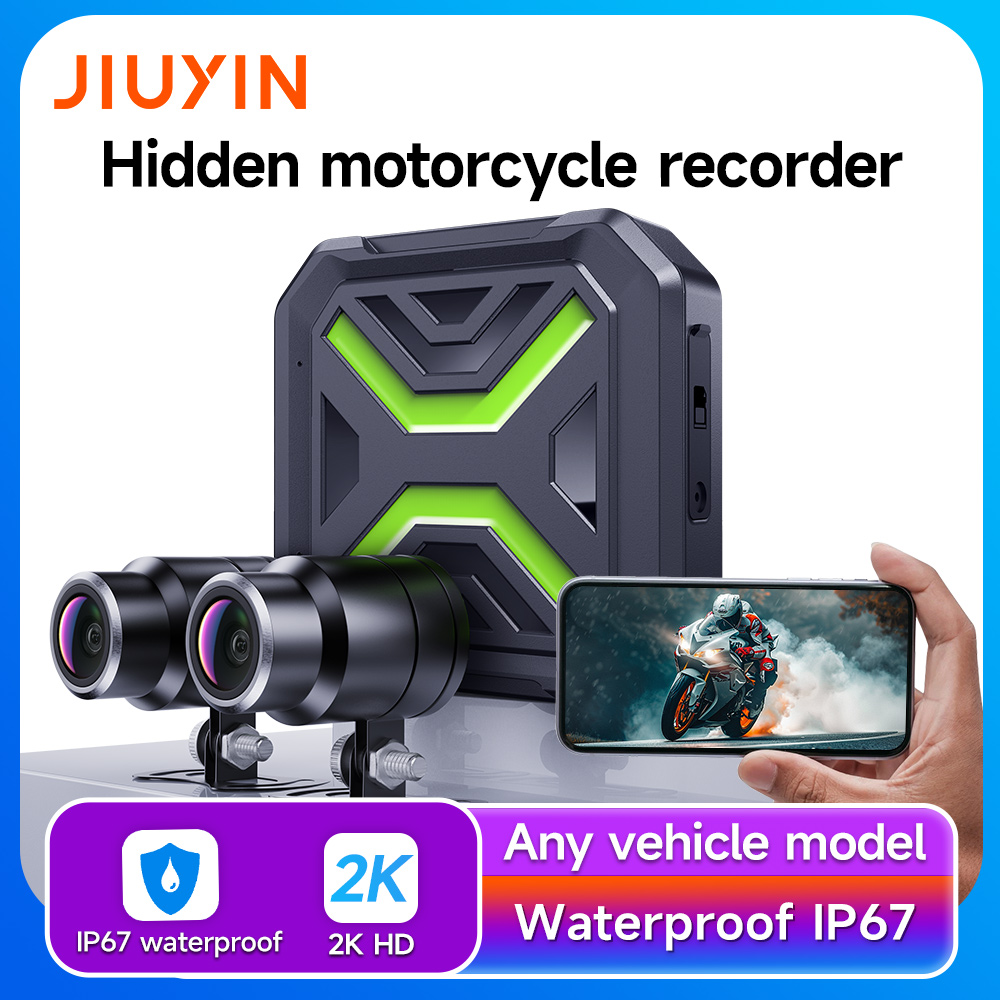 Dash Cam 2K Dual Lens - JIUYIN Dual Motorcycle DVR 2K Action