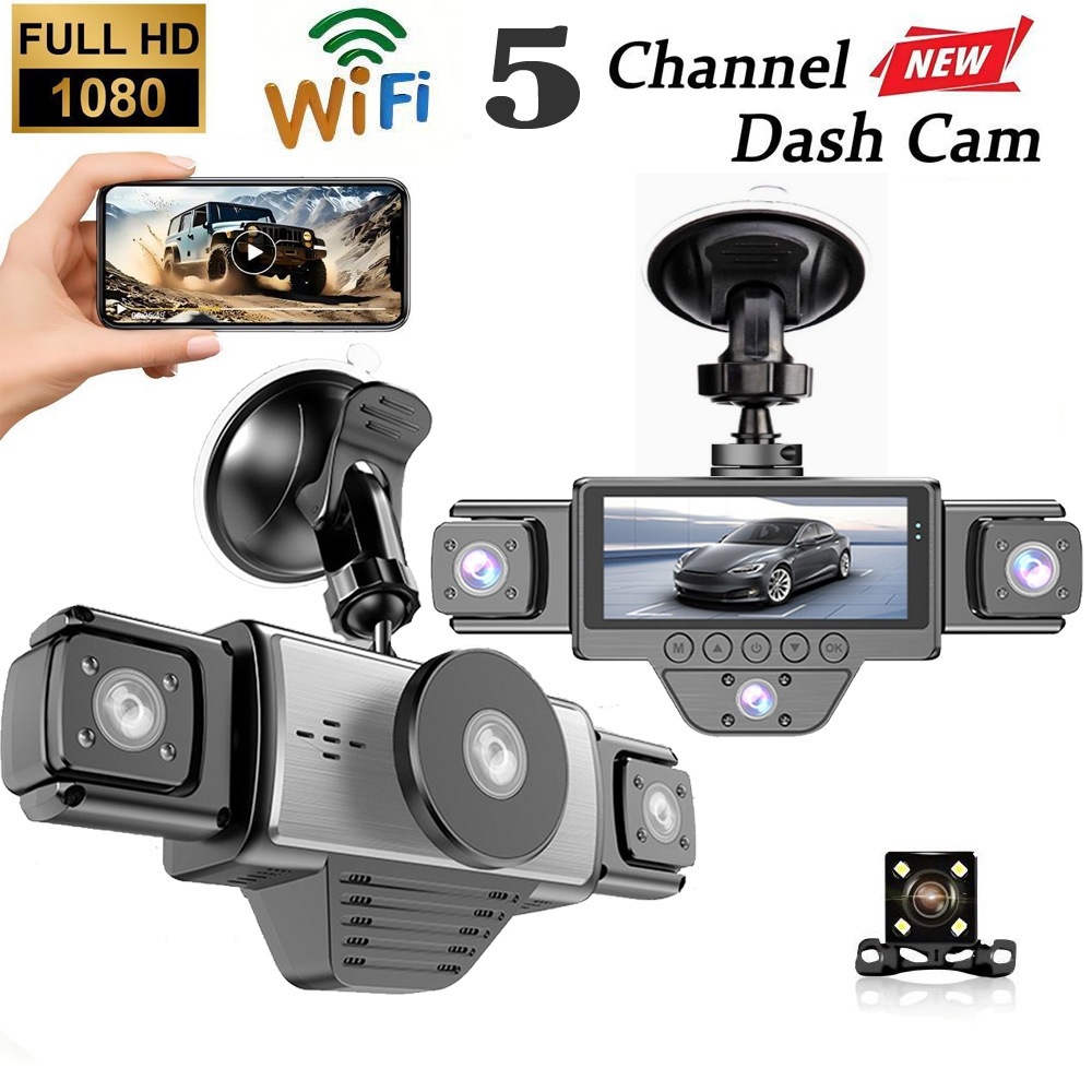 Dash Cam Night Vision Infrared - New 5-Lens 5-Channel Dash Cam, WiFi